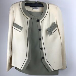 Vintage Louis Feraud Holt Renfrew Wool Skirt Blazer and Blouse Set
